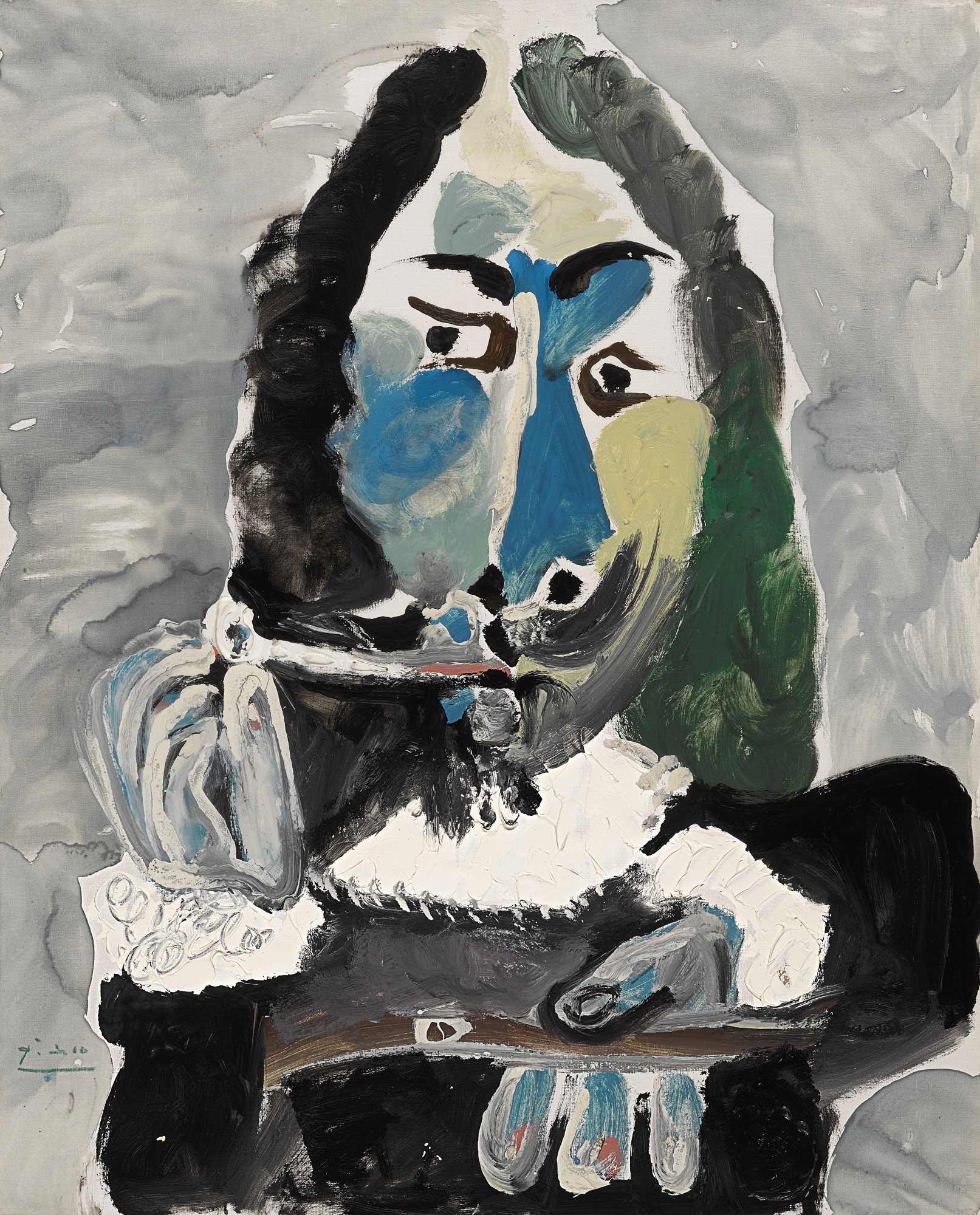 Mousquetaire à la pipe, buste