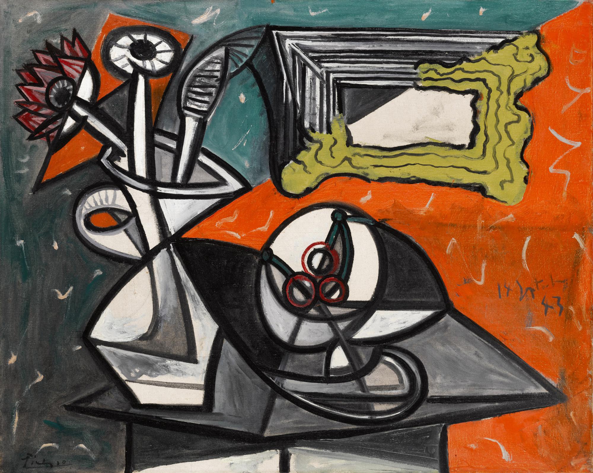 Nature morte aux fleurs et au compotier